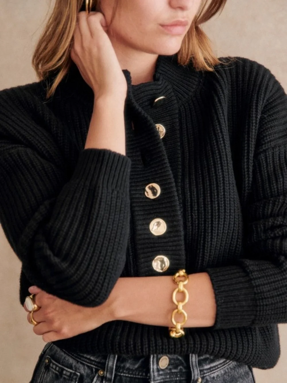 Sezane Lucas Jumper Black XS - Picture 1 of 11